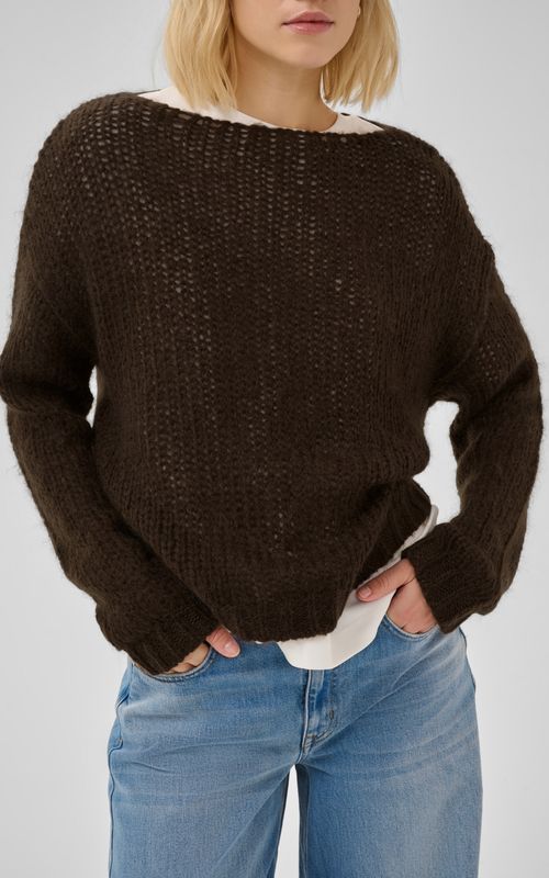 My Essential Waardrobe Nima Knit Pullover Dark Brown