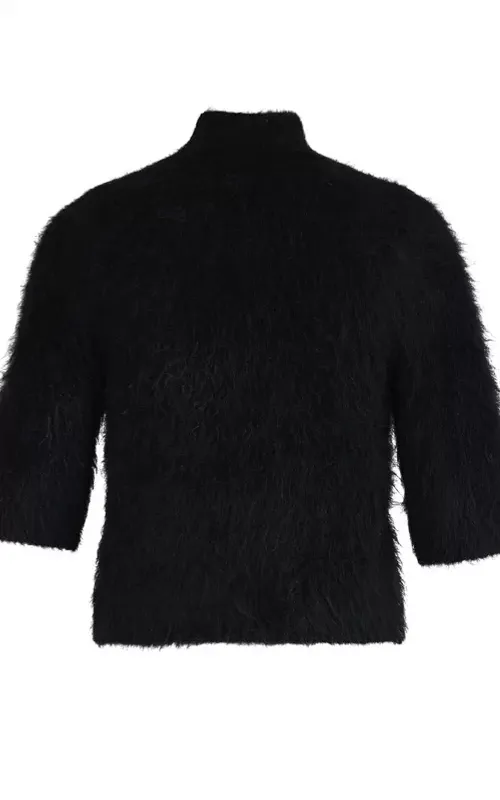By TiMo Hairy Knit Turtleneck Black