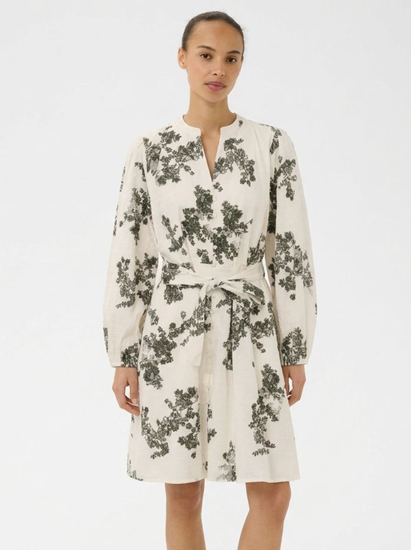 Part Two Avira Dress Smokey Olive Shadow Flower