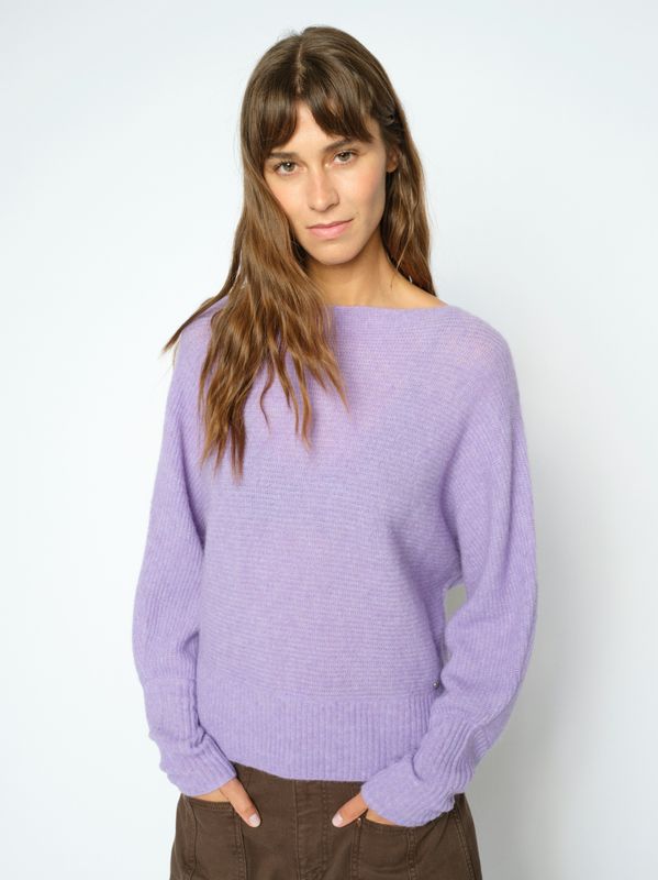 Mos Mosh Thora Boatneck Knit Violet Tulip
