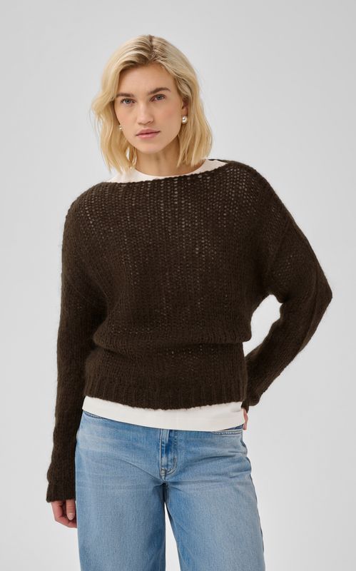 My Essential Waardrobe Nima Knit Pullover Dark Brown