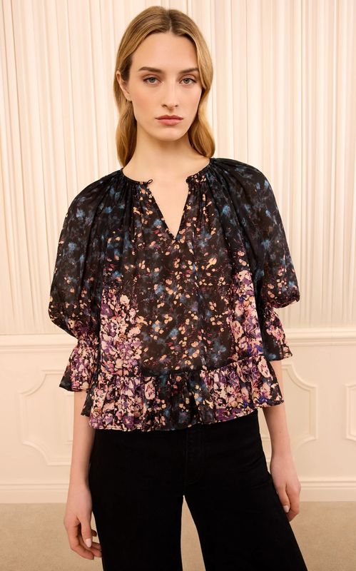 Ulla Johnson Elise SS Silk Blouse Eclipse