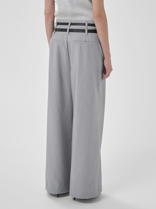 My Essential Wardrobe Hanna Luna High Wide Pant Lt Grey Melange
