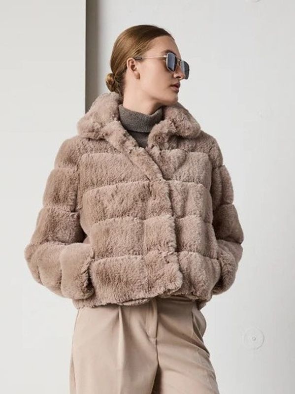 Notyz Fake Fur Jacket Sand