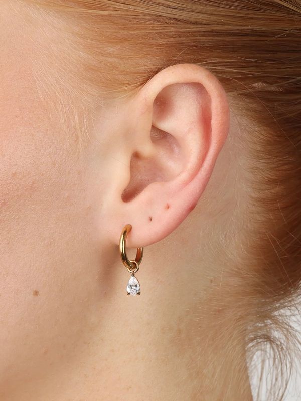 Timi Elle Crystal Hoop Earrings Stainless Steel