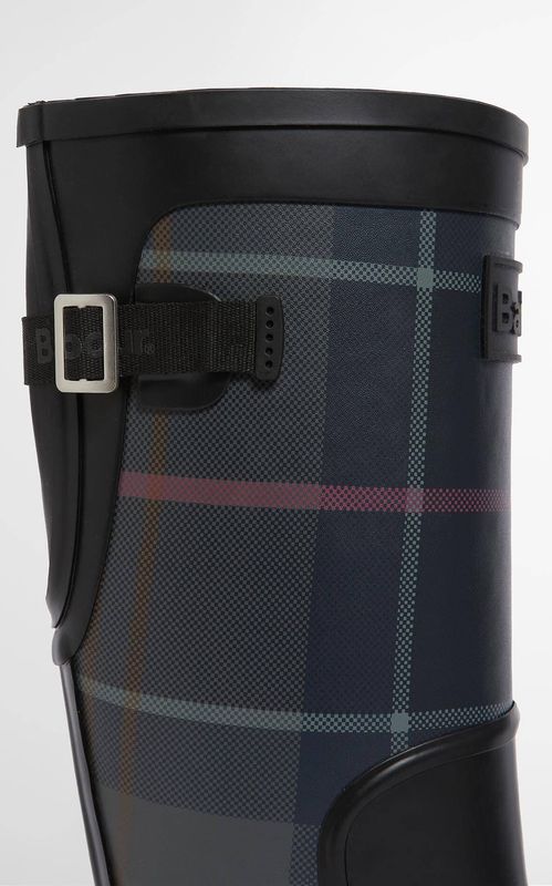Barbour Dena Tall Wellingtons Black/Shadow Tartan