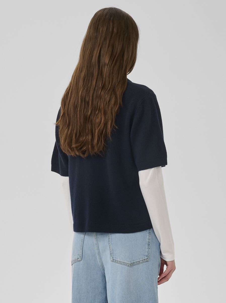 My Essential Wardrobe Jola Knit Pullover SS Dark Sapphire Blue