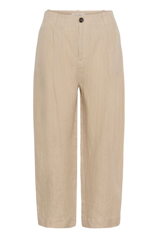 Part Two Nettas Pants Neutral Pinstripe