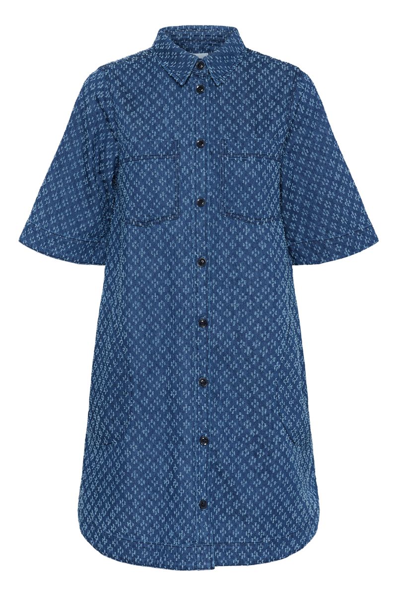 Part Two Sardia Dress Distressed Blue Denim