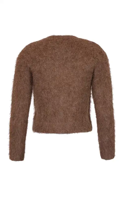 By TiMo Hairy Knit Jacket Brown