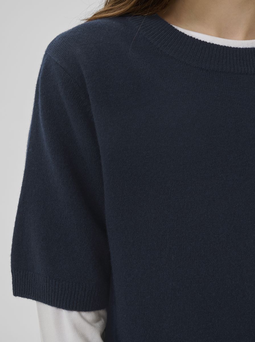 My Essential Wardrobe Jola Knit Pullover SS Dark Sapphire Blue
