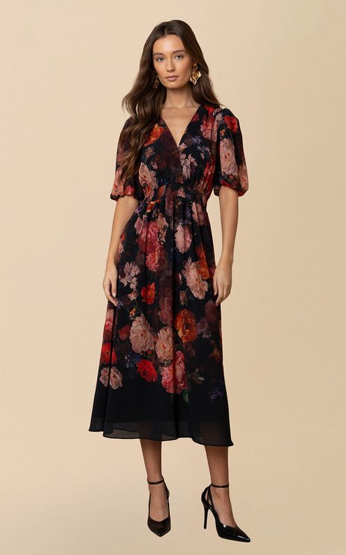 Hale Bob Fleur Dress Black