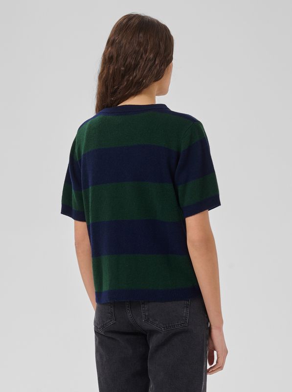 My Essential Wardrobe Jola Knit Pullover SS Douglas W Navy Stripe