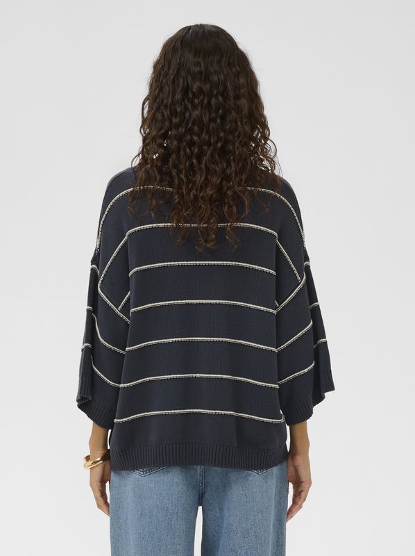 Soaked in Luxury Rava Romy Pullover India Ink/White Stripe