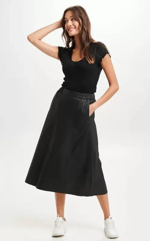 Notyz Casablanca Leather Skirt Black