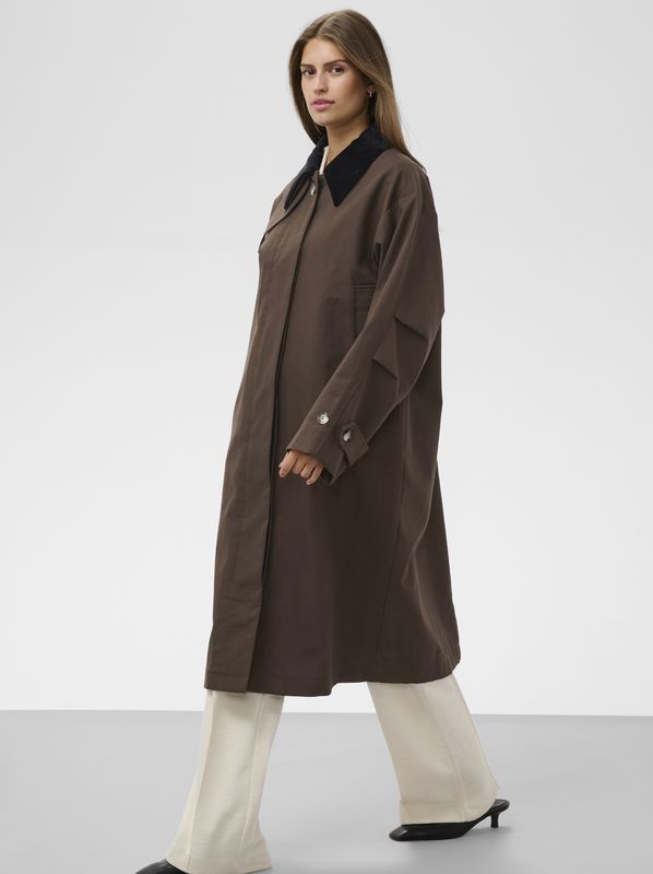 Soaked in Luxury Jennah Cade Coat Chocolate Brown