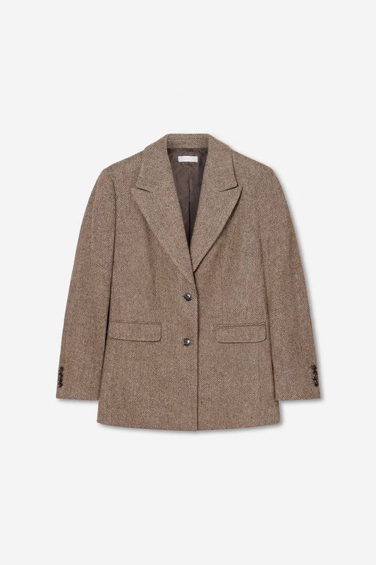 Camilla Pihl Abby Herringbone Blazer Cognac Herringbone