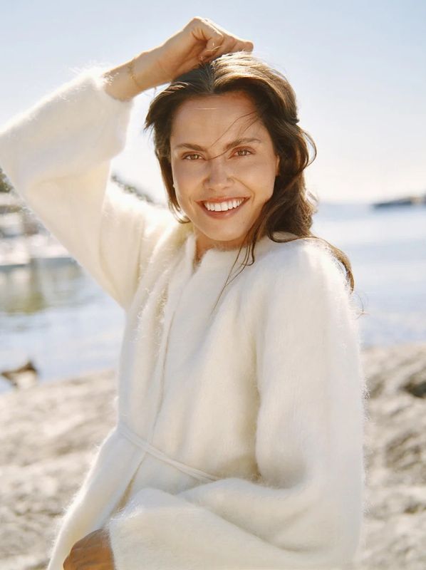 ella&il Fredrikke Chunky Cardigan Bright White