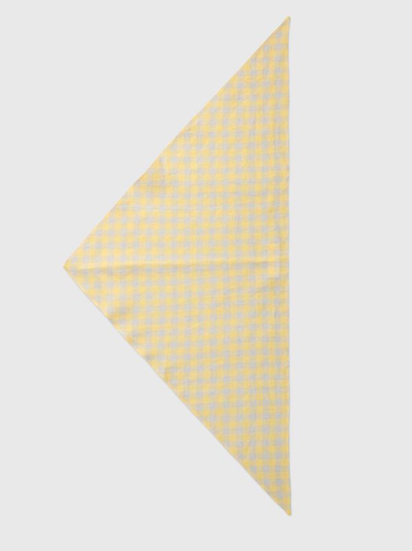 FWSS Poet Scarf Natural Yellow Linen Check