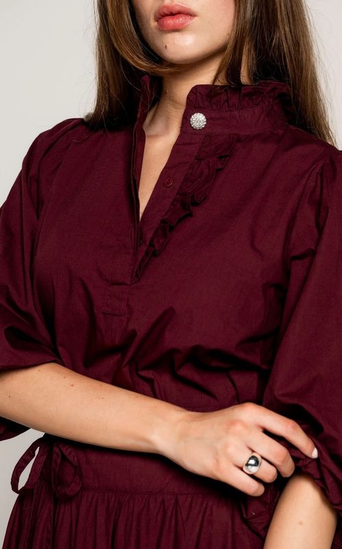 MissMaya Ella Blouse Rich Maroon