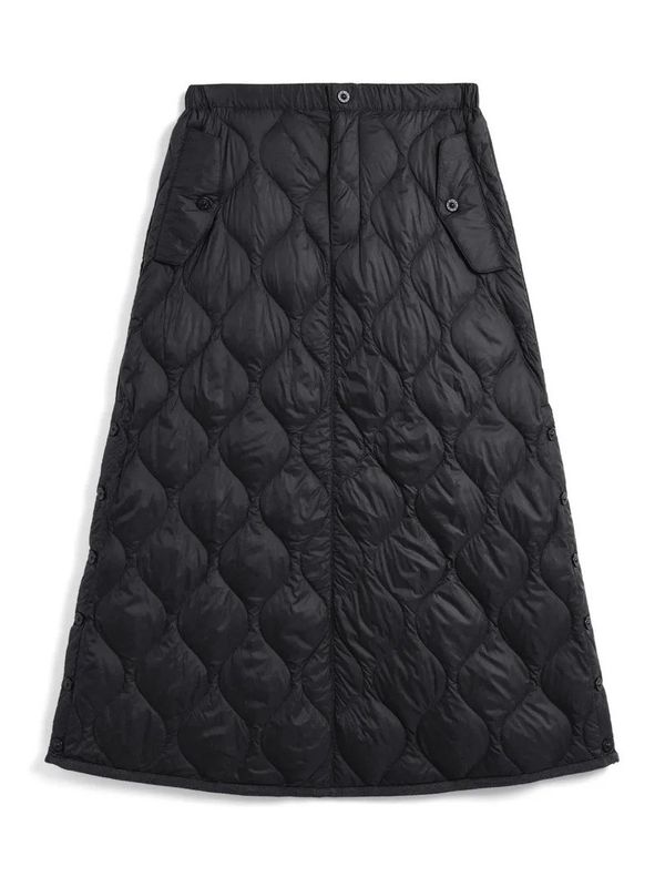 Taion Military Snap Button Down Skirt Black