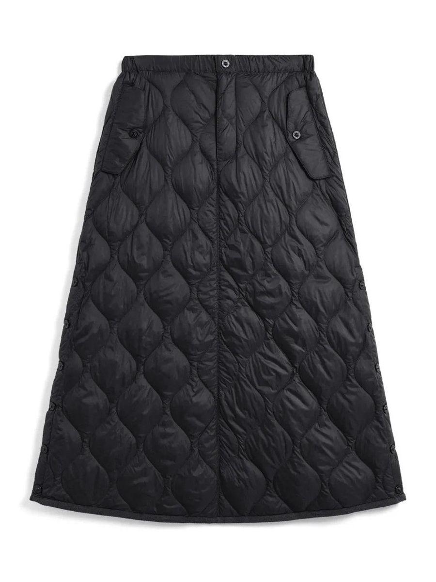 Taion Military Snap Button Down Skirt Black