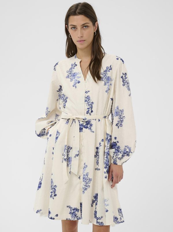 Part Two Avira Dress Blue Shadow Flower Print