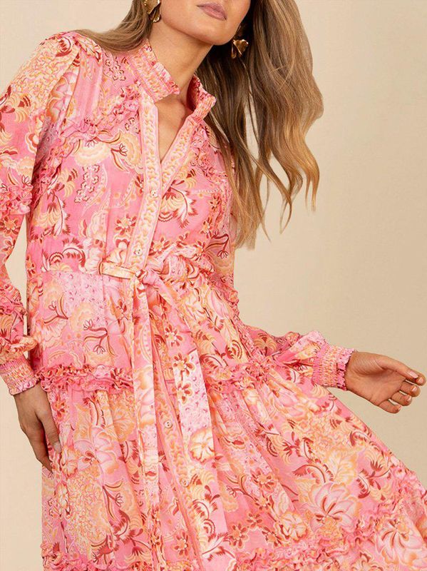 Hale Bob Meghan Long Dress Coral