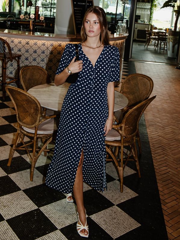 MissMaya Angela Dress Polka Blue