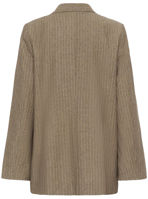 Soaked in Luxury Ginevra Blazer Cappucino Pin Stripe