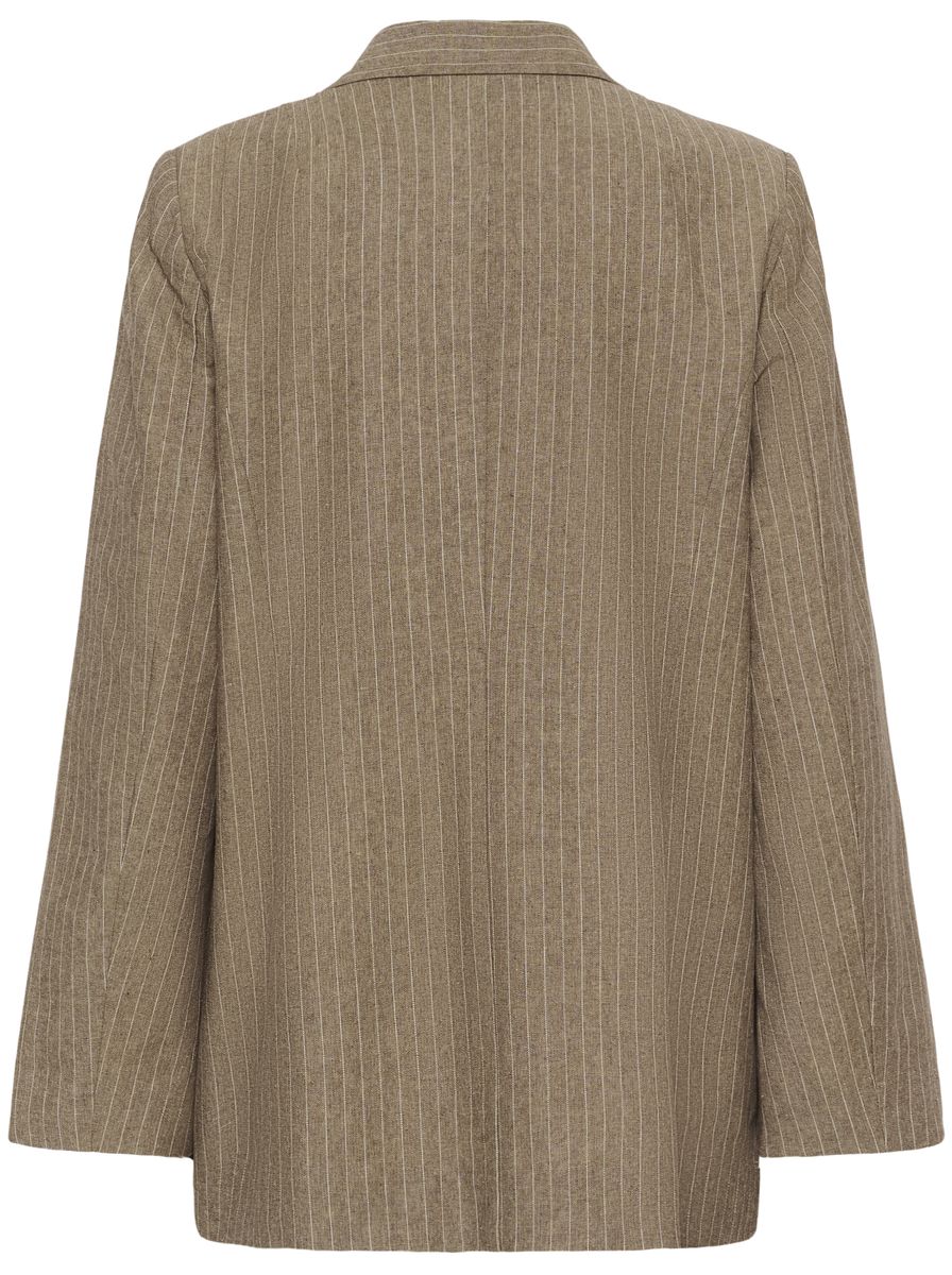 Soaked in Luxury Ginevra Blazer Cappucino Pin Stripe