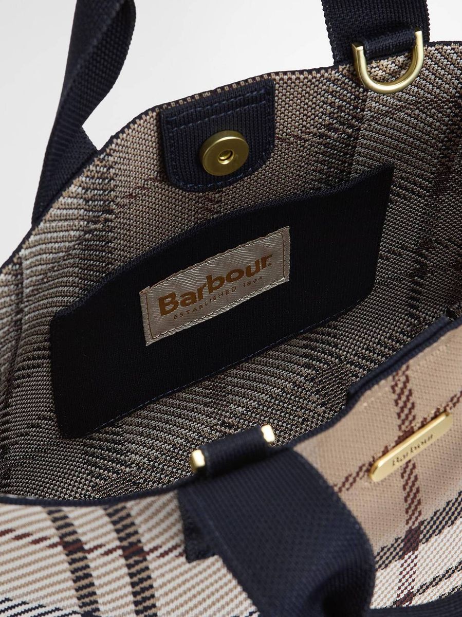 Barbour Layla Mini Tote Bag Rosewood Tartan
