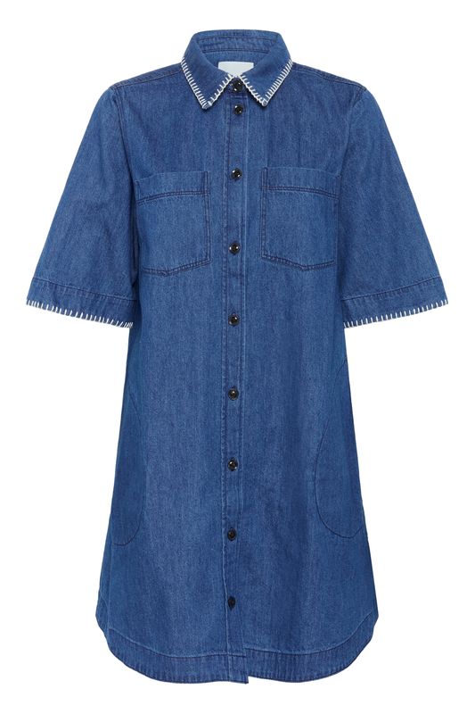 Part Two Sardia Dress Medium Blue Stitch
