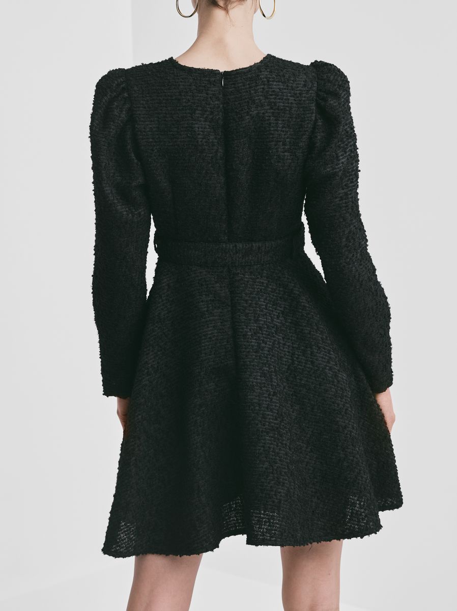 By TiMo Bouclé Belt Dress Black