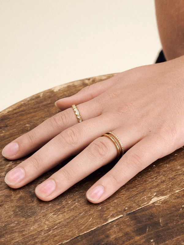 Timi Melissa Duo Crystal Ring Stainless Steel