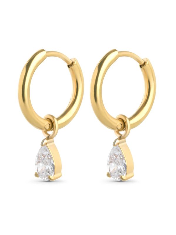 Timi Elle Crystal Hoop Earrings Stainless Steel
