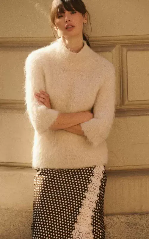 By TiMo Hairy Knit Turtleneck Soft