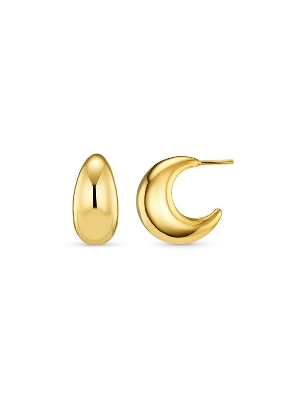 Orelia Tapered Domed Hoop Pale Gold