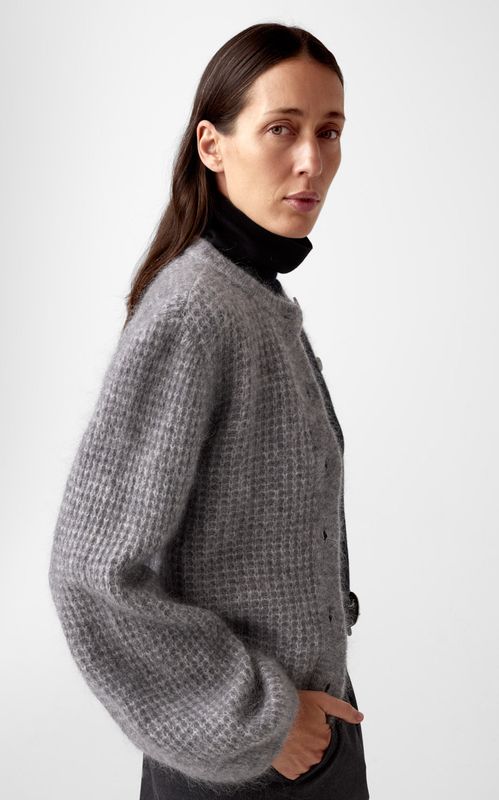 AKS Label Sofia Mohair Cardigan M. Grey Melange