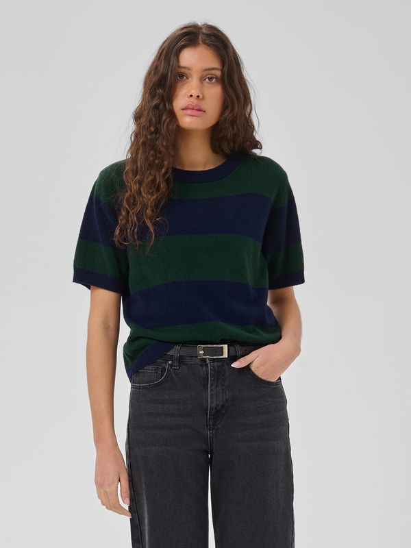 My Essential Wardrobe Jola Knit Pullover SS Douglas W Navy Stripe