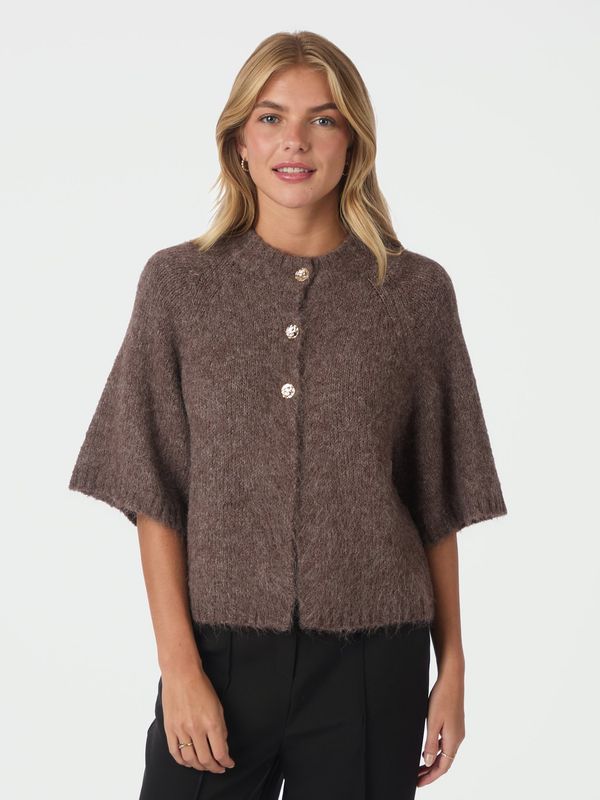 Neo Noir Benuta Fluffy Knit Cardigan Light Brown