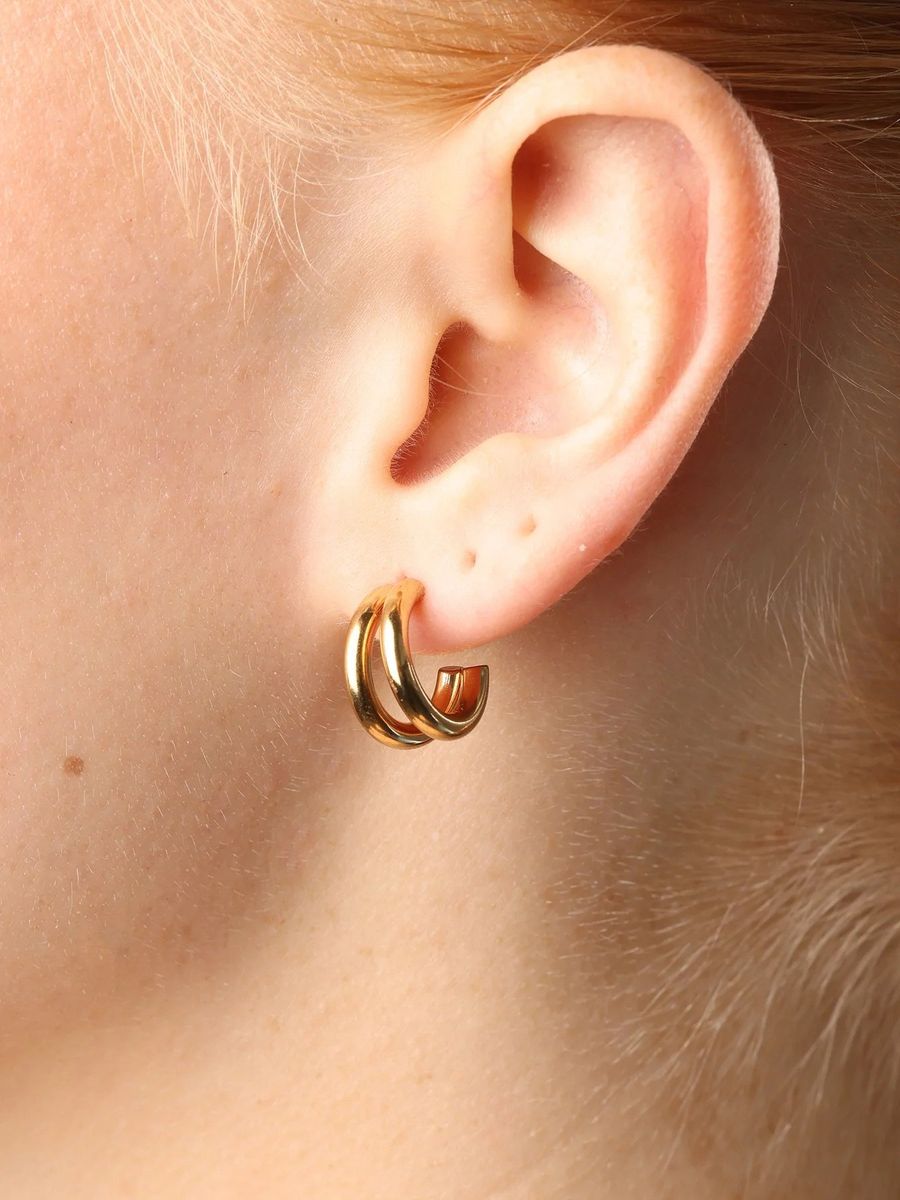 Timi Heylin Double Hoop Earrings Stainless Steel